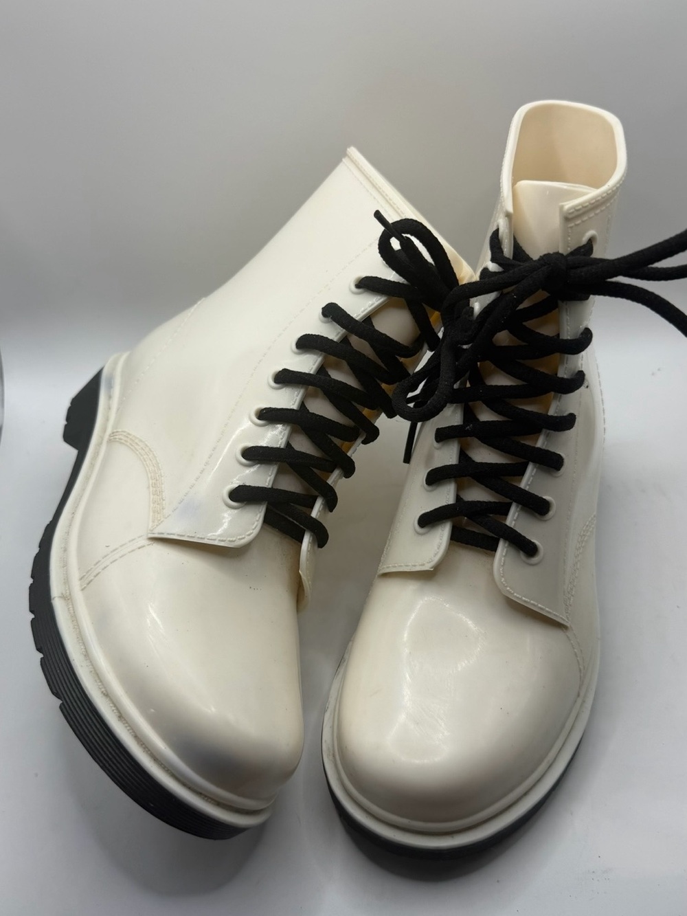 Circus by Sam Edelman Quinn Lace up Off-White Combat Boots
